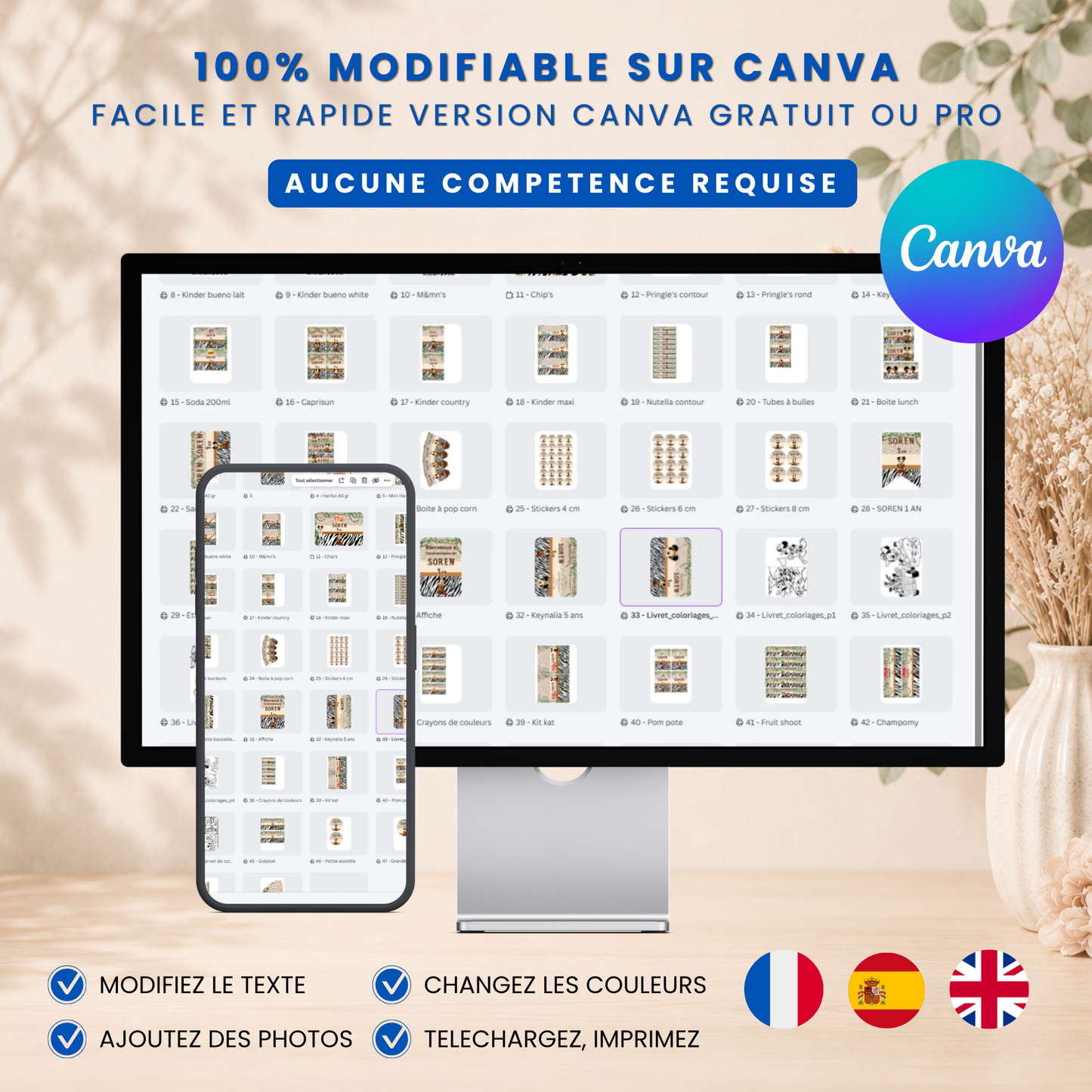 Pack Canva sur-mesure | 40 Templates | Thème de votre choix