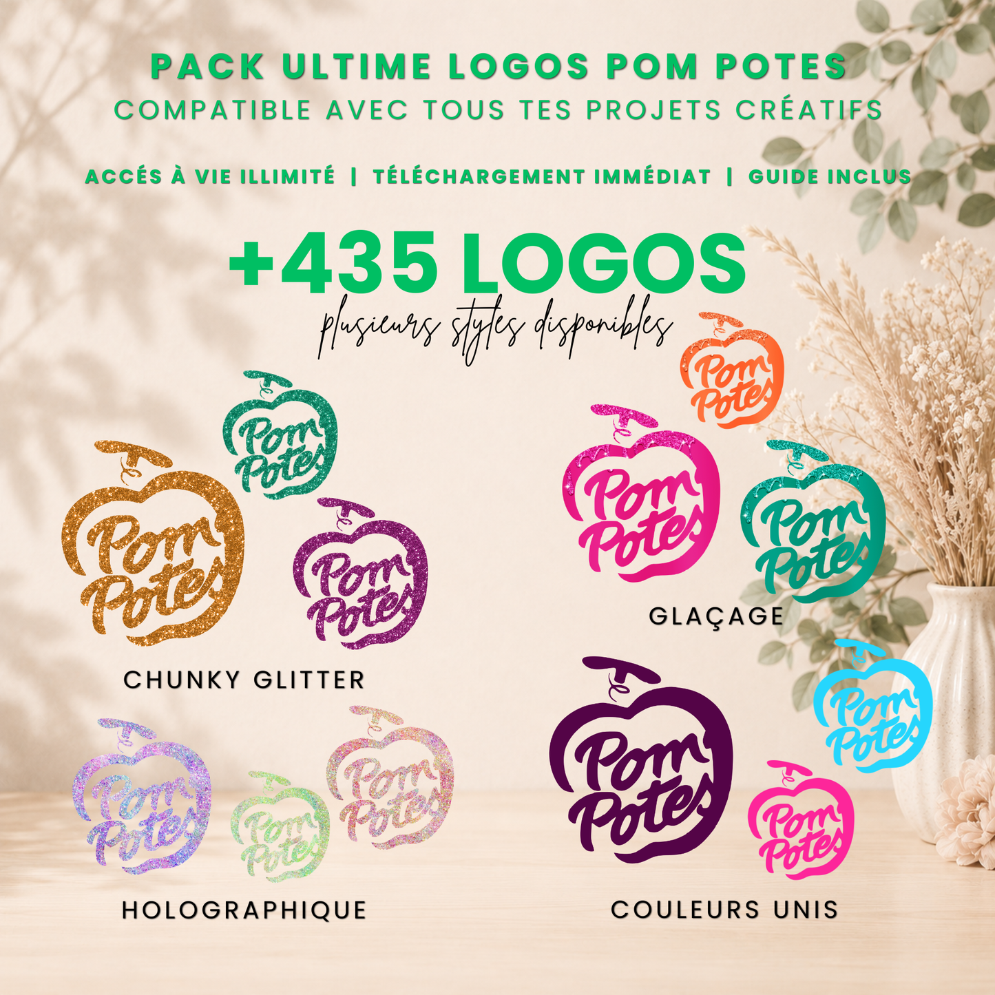 Logos Pom’Potes pack 435+ | PNG Haute Qualité
