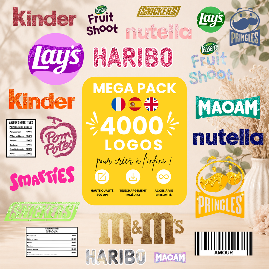 Méga Pack 4 000+ logos & codes-barres | PNG Haute Qualité