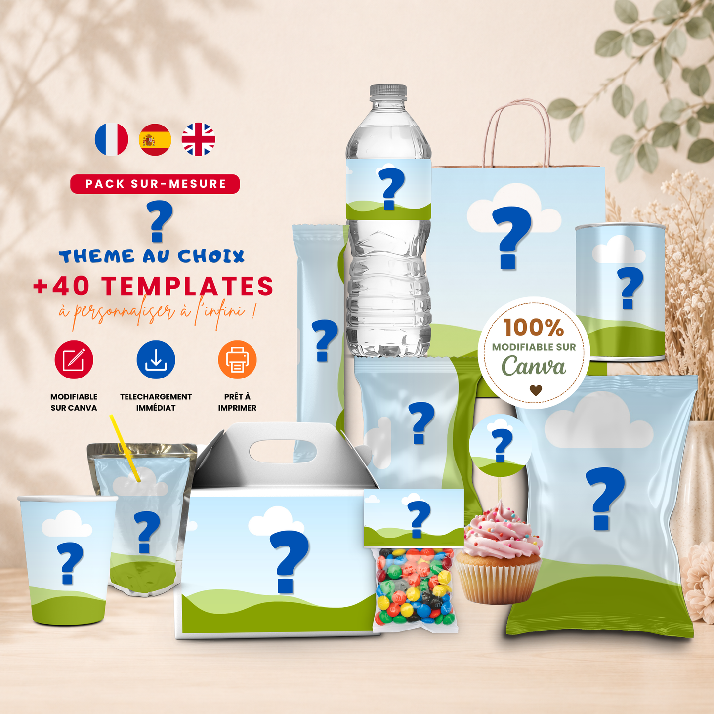 Pack Canva sur-mesure | 40 Templates | Thème de votre choix
